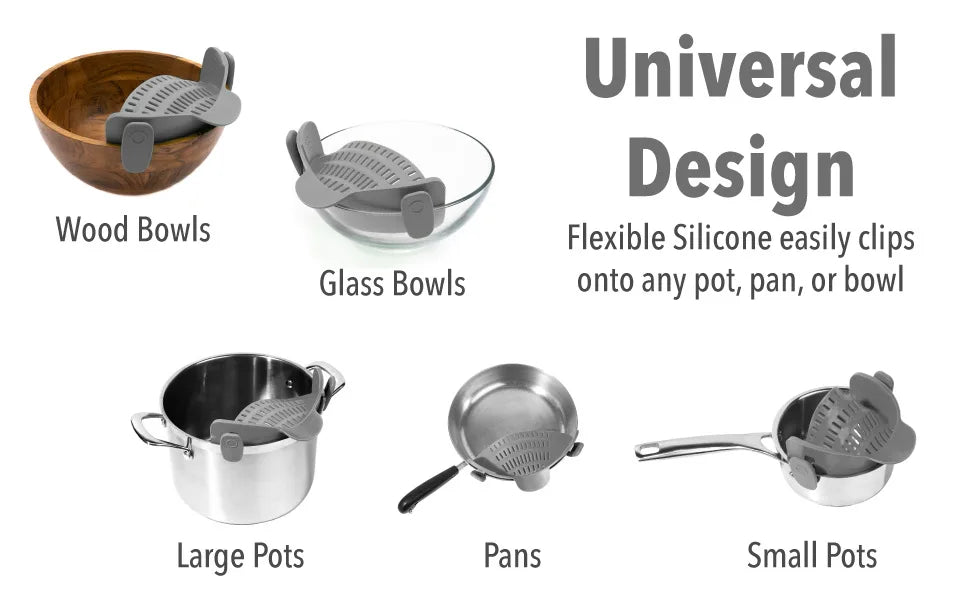 Kitchlab Adjustable Silicone Clip-On Strainer